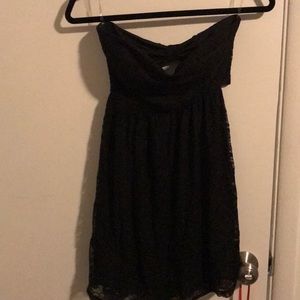 Black mini lace dress